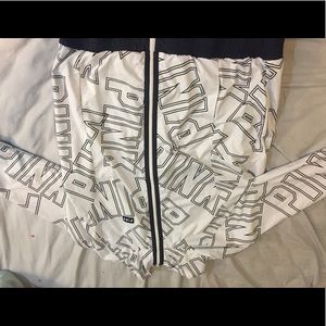 victoria’s secret PINK white and black windbreaker